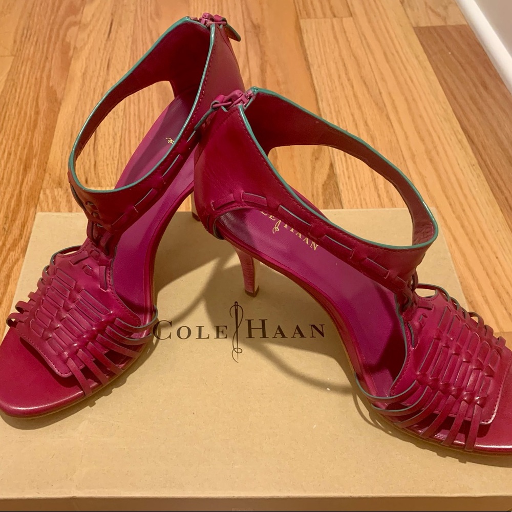 Cole Haan. Women’s Valencia heeled sandal with Nike Air technology.